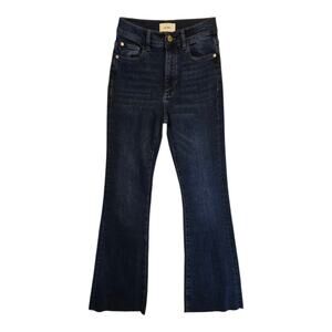 DL1961 Jeans Womens Size 25 Blue Bridget Boot Raw Hem Hi-Rise Dark Wash Boho